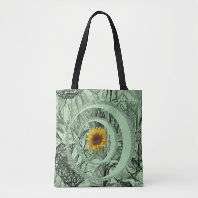 Bolsa Tote girassóis de toalha (Frente)