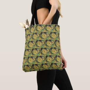Bolsa Tote Girassóis de Van Gogh - Arte Floral Amarelo Brilha