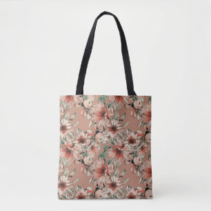 Bolsa Tote Girassóis, maçãs: padrão de aquarela de outono