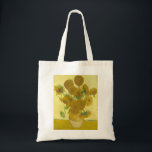 Bolsa Tote Girassóis originais de Van Gogh<br><div class="desc">Girassóis (título original, em francês): Tournesols) é o nome de duas séries de pinturas contínuas do pintor holandês Vincent van Gogh. A primeira série, executada em Paris em 1887, retrata as flores deitadas no chão, enquanto a segunda série, feita um ano depois em Arles, mostra um buquê de girassóis em...</div>