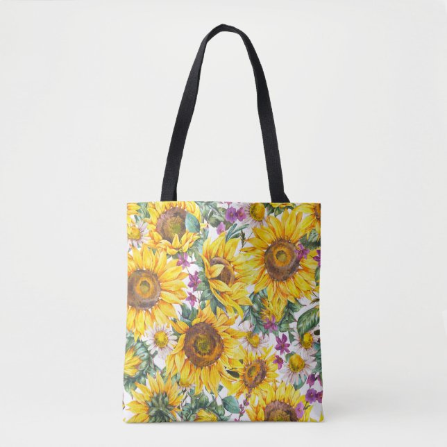 Bolsa Tote Girassol: Bloom Amarelo de Verão. (Frente)