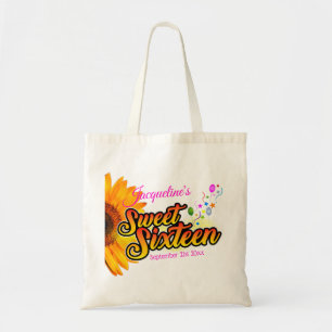 Bolsa Tote Girassol e balões em branco 16