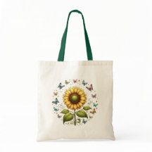 Girassol e Borboletas