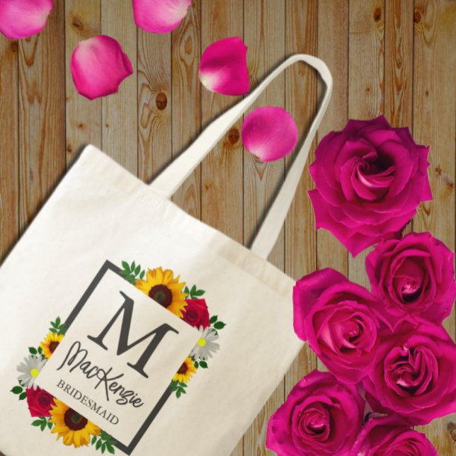 Bolsa Tote Girassol Rosa Margarida Floral Casamento Festa Out (Criador carregado)