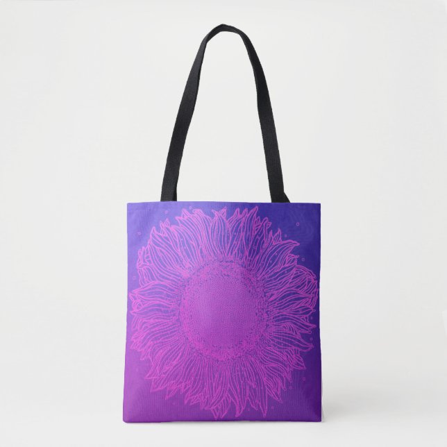 Bolsa Tote Girassol Roxo Majestoso (Frente)