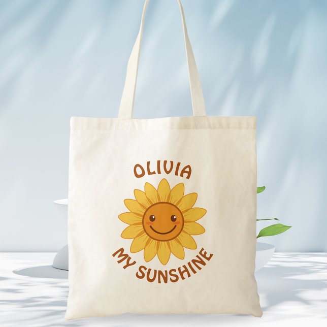 Bolsa Tote Girassol Sorridente Alegre "Meu Sol" (Criador carregado)