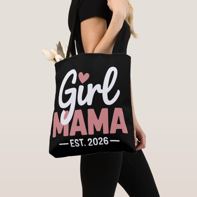 Bolsa Tote Girl Mama Est 2026 Pregnancy Reveal New Mom to Be  (Close Up)