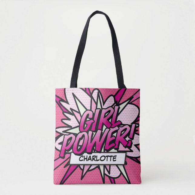 Bolsa Tote GIRL Pink de BD Book personalizado (Frente)