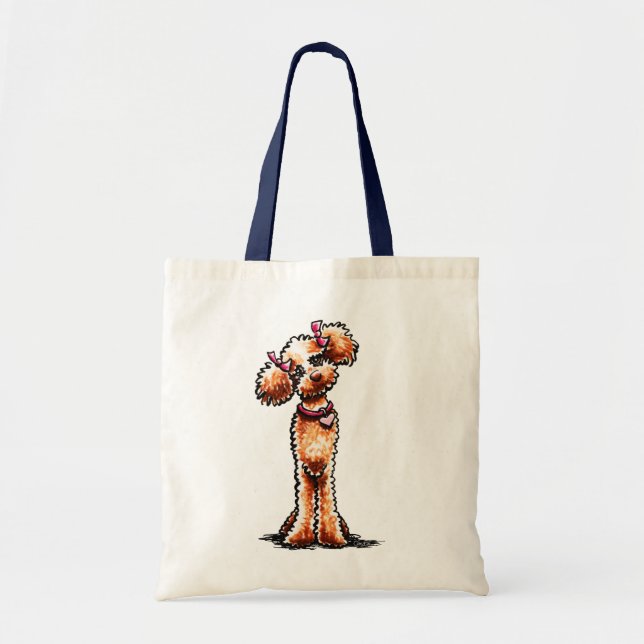 Bolsa Tote Girly Apricot Poodle Off-Leash Art™ (Frente)
