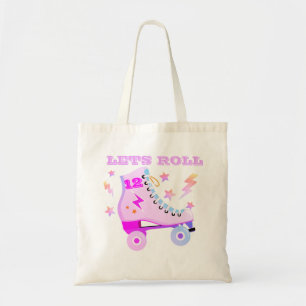 Bolsa Tote Girly Lets Roll Roller Skating Retro Neon Pink
