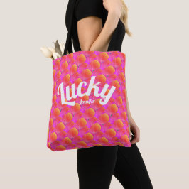 Bolsa Tote Girly Lucky Rosa Trevo  Padrão Irlandês St Patrick