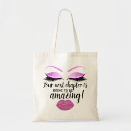 Bolsa Tote Giry Power Lashes Pink Kiss Lábios Personalizado