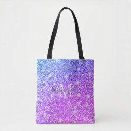 Bolsa Tote Giry Purple e Pink Glitter Monographic Name