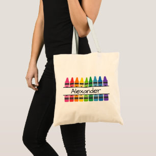 Bolsa Tote Giz de Cera Colorido Arco-íris Personalizado