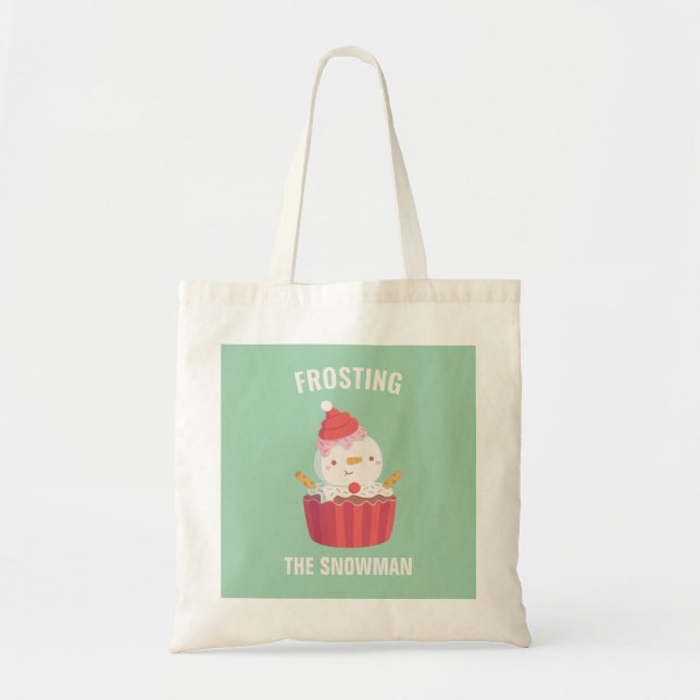Bolsa Tote Glacé Engraçado O Cupcake De Neve (Frente)