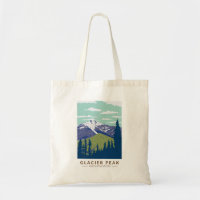 Glacier Peak Washington Viagem Art Vintage