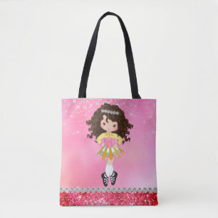 Bolsa Tote Glam-Rosa Personalizado - Rapariga Irlandesa Dança