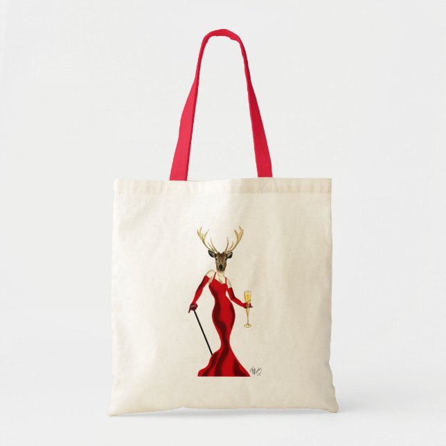Bolsa Tote Glamor Deer Em Vermelho (Frente)
