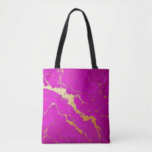 Bolsa Tote Glamoroso, rosa e Dourado mármore