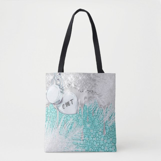 Bolsa Tote Glitter Blue Sparkle (Frente)