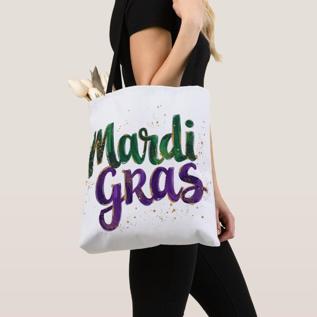 Bolsa Tote Glitter BrushAVC Mardi Gras (Close Up)