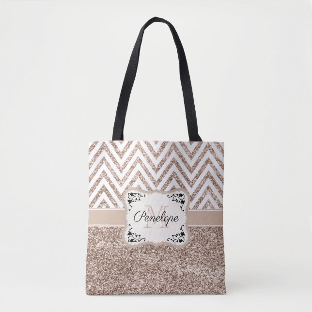 Bolsa Tote Glitter & Chevron (Frente)