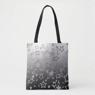 Bolsa Tote Glitter de gradiente natalício brilhando estrelas