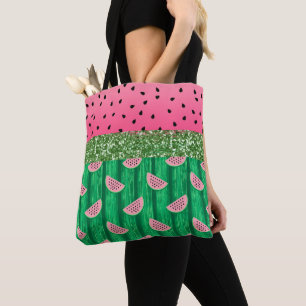 Bolsa Tote Glitter de Melancia Moderna