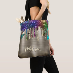 Bolsa Tote Glitter Metálico Cinto moderno Coloca monograma