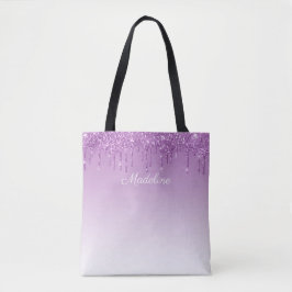 Bolsa Tote Glitter Púrpura Personalizado