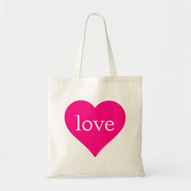 Bolsa Tote Glitter Red Heart Love Wedding (Frente)