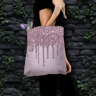 Bolsa Tote Glitter Rosa Girly Máquina Metálica