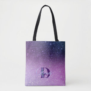 Bolsa Tote Glitter Roxo Brilhante Brilhante Brilhante Brilha 