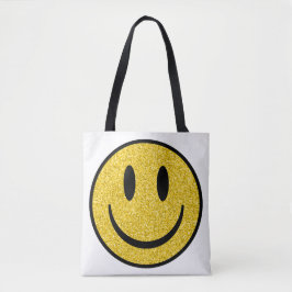Bolsa Tote Glitter Smile Face