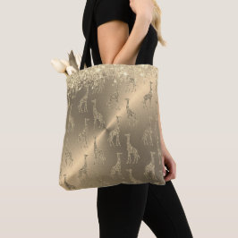 Bolsa Tote Glitzy Girafas no Glitzy Dourado