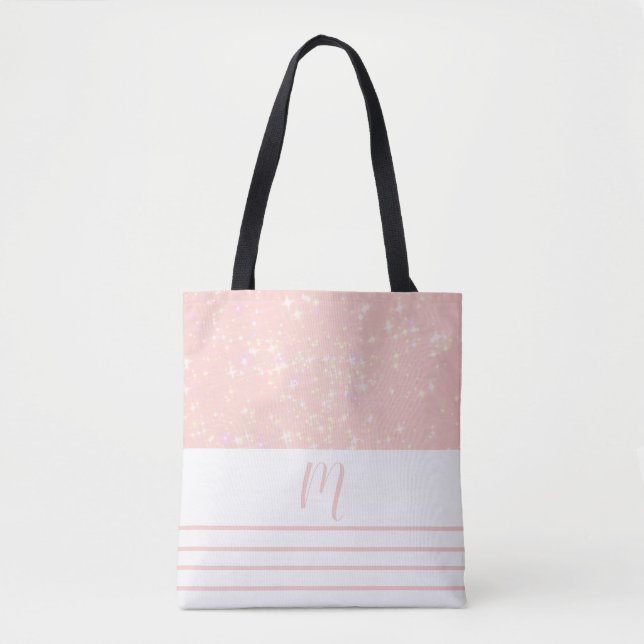 Bolsa Tote Glitzy Peach Monogrammed (Frente)