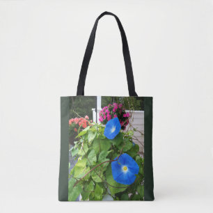 Bolsa Tote Glórias da Manhã Azuis Brilhantes