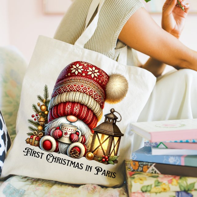 Bolsa Tote Gnome Christmas Coco Tote Bag (Cute Christmas Gnome tote bag. )