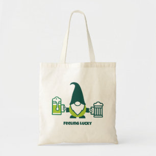 Bolsa Tote Gnome do Dia de São Patrício com Caneca de Cerveja