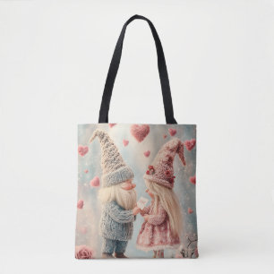 Bolsa Tote Gnome Romance: Casal Gnome do Dia de os namorados