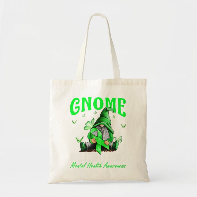 Bolsa Tote Gnome Um Luta Sozinho Conscientização sobre Saúde  (Frente)