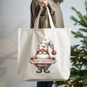 Bolsa Tote Gnomo Feliz Natal