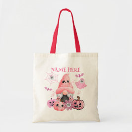Bolsa Tote Gnomo Ghost Candy Tote Bag Rosa Halloween