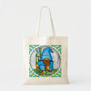 Bolsa Tote Gnomo jogando golfe