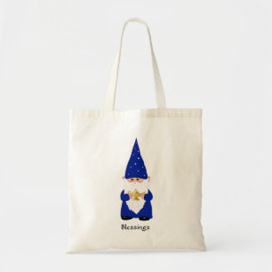 Bolsa Tote Gnomo Sábio Vestido de Azul com Lâmpada