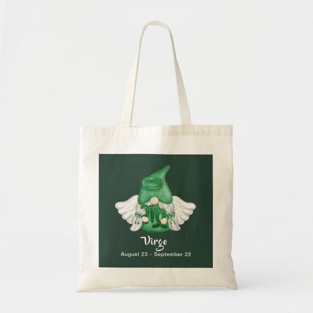 Bolsa Tote Gnomo Virgo - Sinal de Astrologia Angel (Frente)
