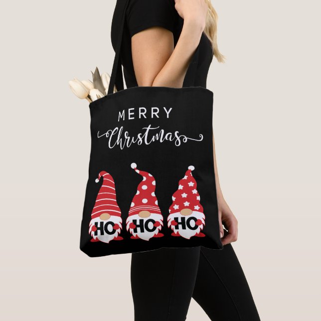 Bolsa Tote Gnomos Natal Ho Ho Ho Ho (Close Up)