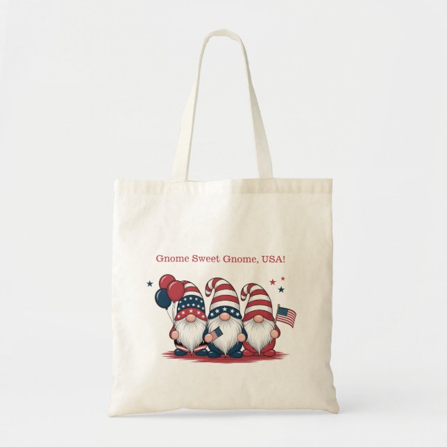 Bolsa Tote Gnomos Patrióticos Quarto de julho (Frente)