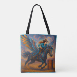 Bolsa Tote Go Fast! Barrel Racer And Winged Horse