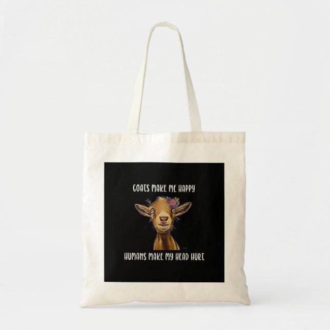 Bolsa Tote Goats Make Me Happy Goat Lover (Frente)